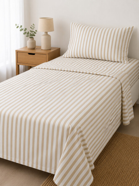 SABANA ESTAMPADA 1 PLAZA BEIGE (V)