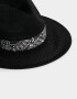 Sombreros Romántico Sombrero Con Trim - Negro