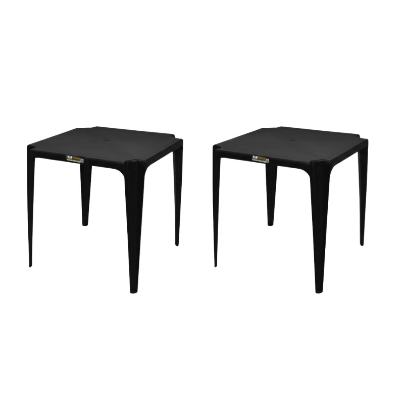 Set x2 Mesa cuadrada 70 x 70 cm Bela Vista NEGRO