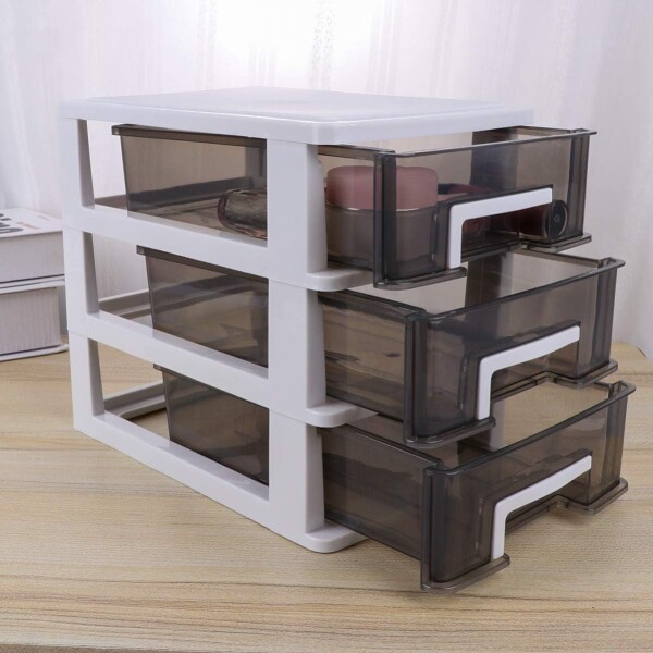 Organizador Plastico 3 Cajones Niveles Multiuso Baño Oficina Color Variante Blanco