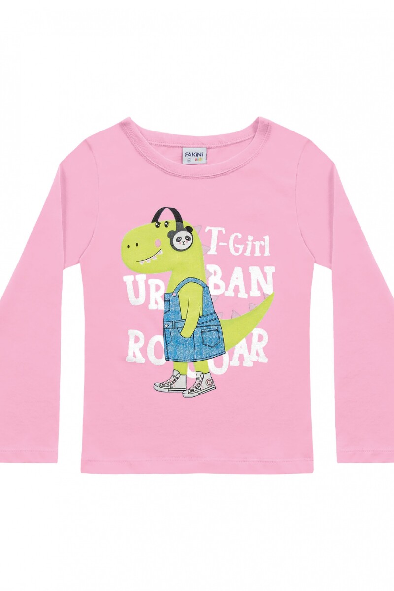 Remera de manga larga en tejido de punto ROSA