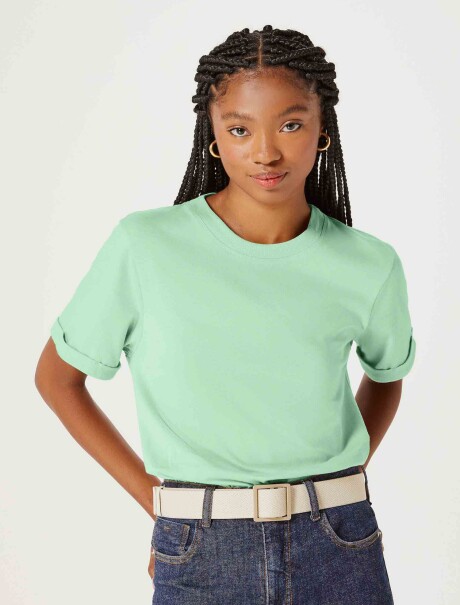 BLUSA FEMENINA CON PLIEGE VERDE