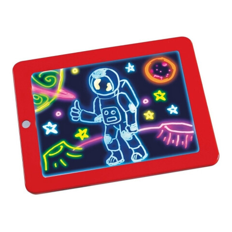 Pizarra Led Mágica Didáctica Infantil 3d Con Luces Niños Variante Color Rojo