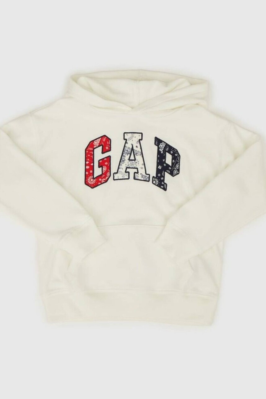 Buzo Canguro Logo Gap Americana Niño New Off White