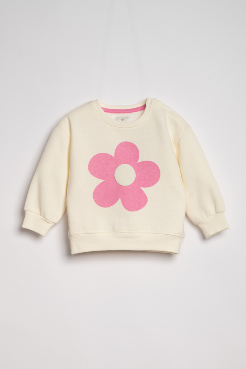 Buzo deportivo estampado Flor Crudo