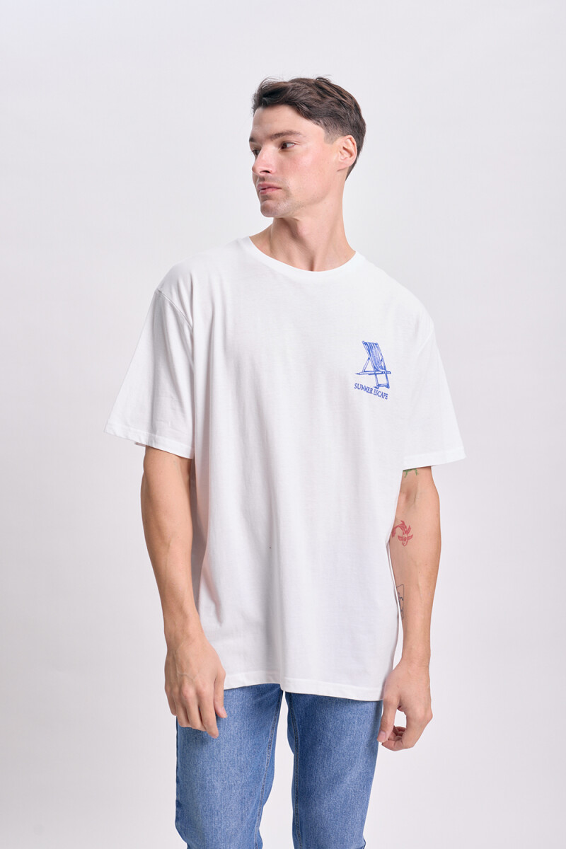 Remera oversize Vacation Blanco