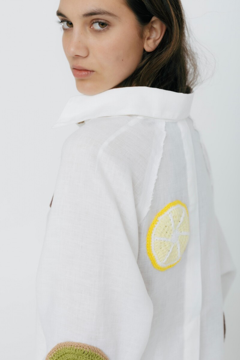 PREVENTA CAMISA RAGLAN CROCHET Blanco