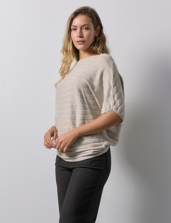 Buzo Dolman Acanalado BEIGE