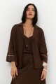 CHAQUETA LINO SATEN MARRON