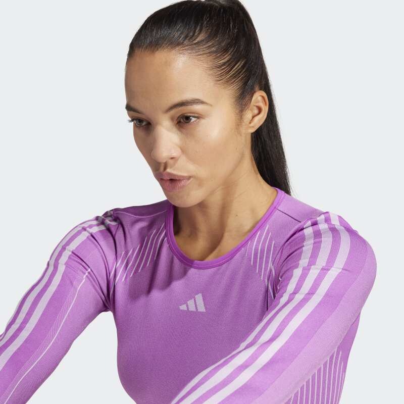 Remera Adidas Manga Larga Tejida Violeta