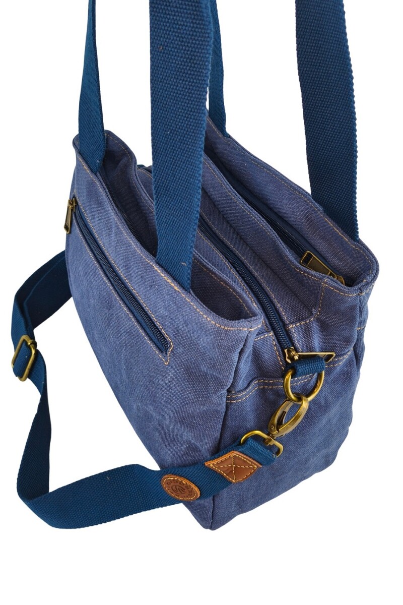 Bolso cartera en lona Azul