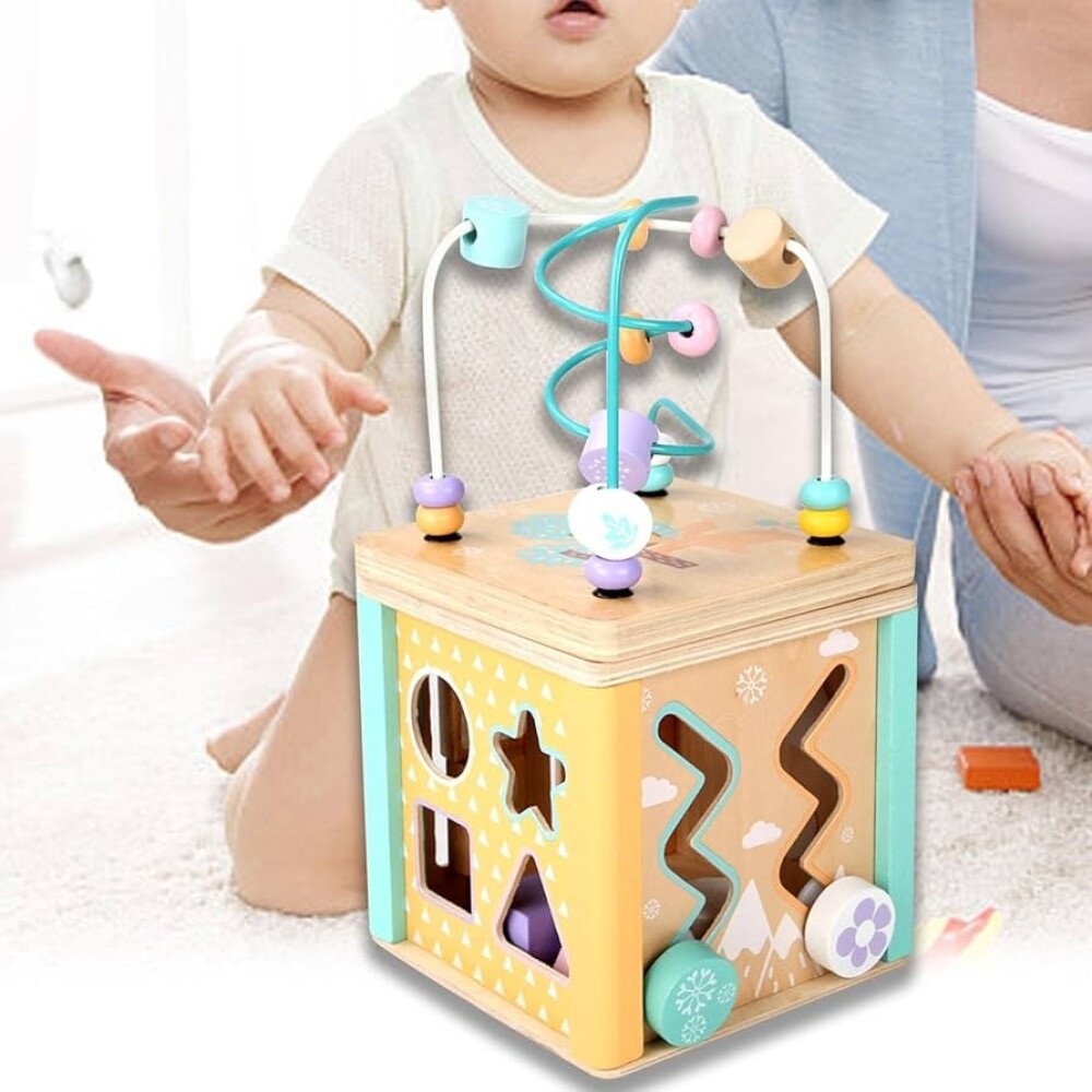 Cubo KABI 5 en 1 madera - colores pastel Cubo KABI 5 en 1 madera - colores pastel