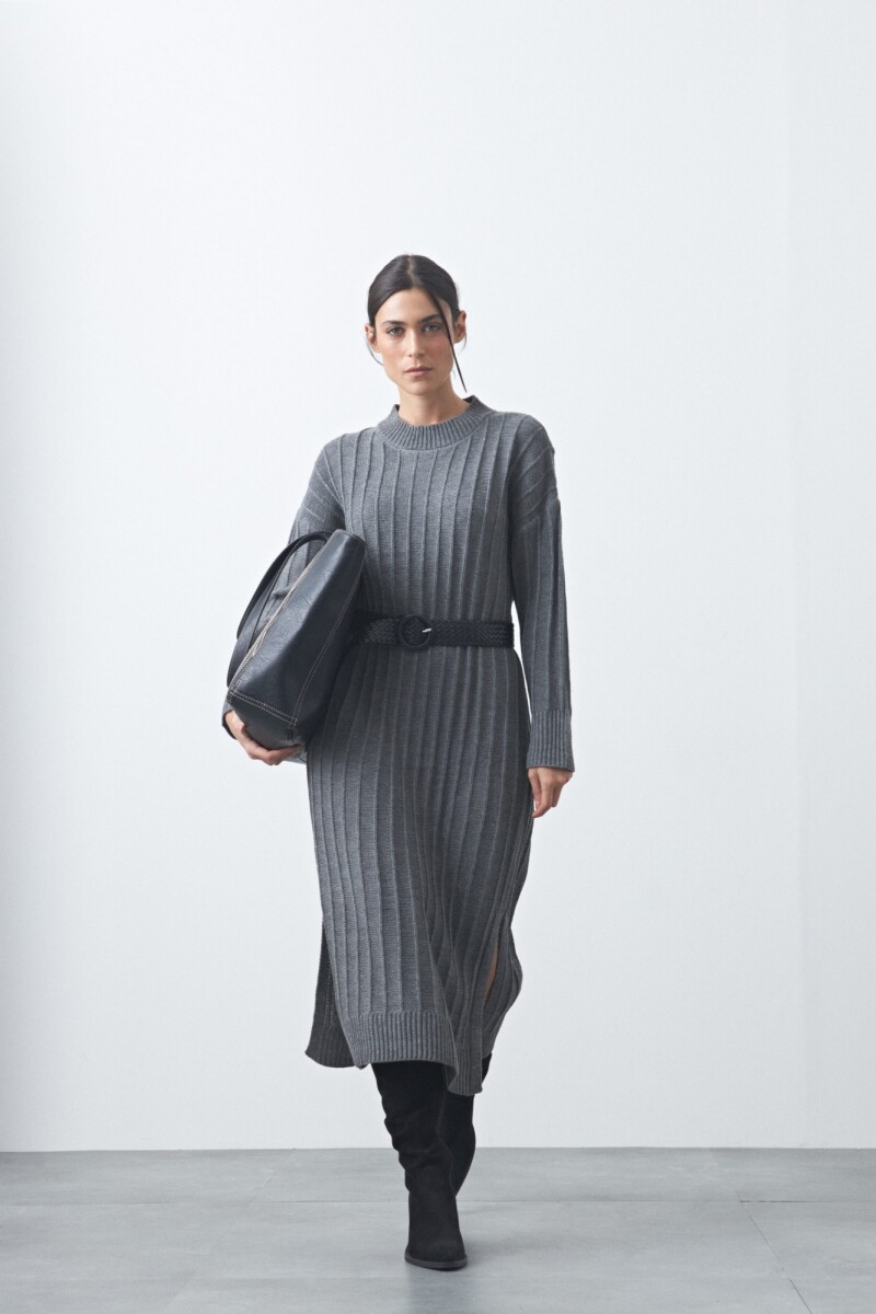 VESTIDO SIMEON Gris Osc Melange