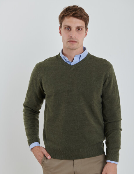 470313 SWEATER V HARRINGTON URBAN Verde Melange