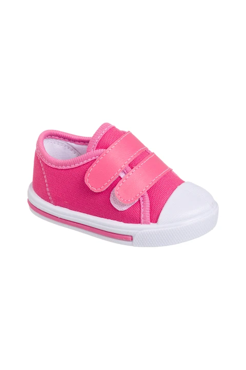 Tenis Con Dos Velcros Fucsia