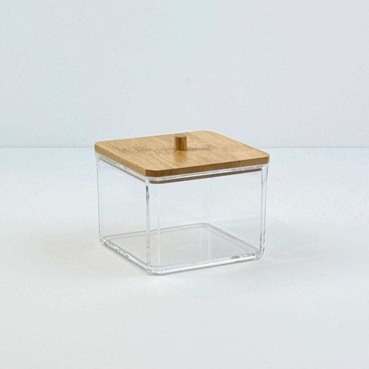 Organizador Acrílico Tapa Bambú Largo 9cm - Alto 7cm 