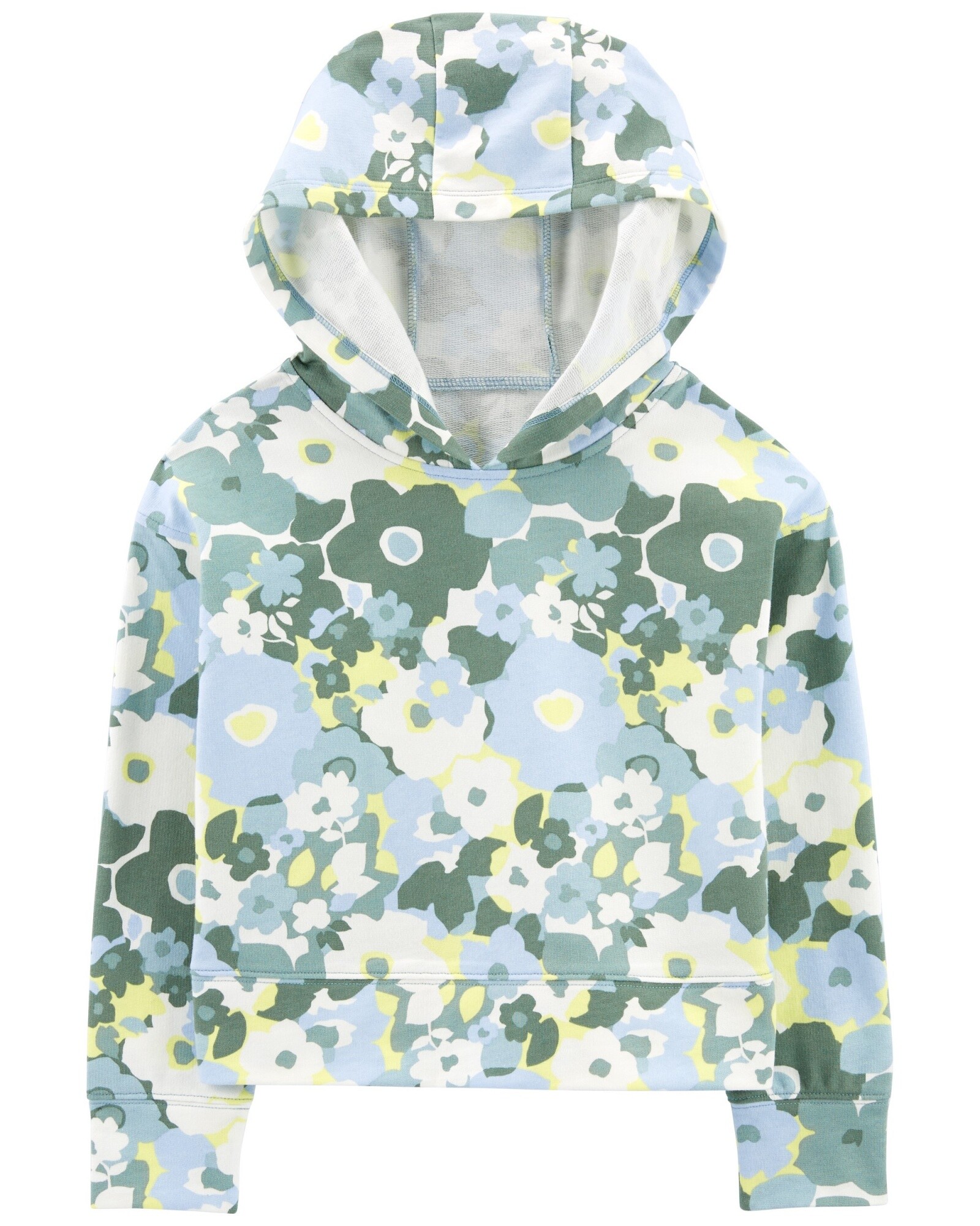 Buzo de algodón, con capucha, diseño floral Sin color