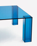 Mesa auxiliar Adularia de cristal templado azul 85 x 85 cm