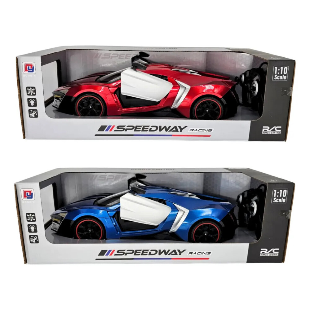 Auto a control remoto Speedway Racing con puertas que se abren! Azul