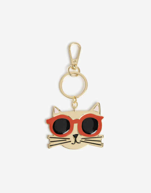 Llavero Metal Llavero Y Bag Charm De Gatito - Combinacion Bicolor