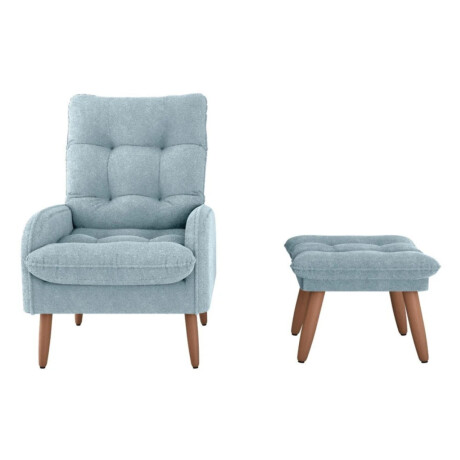 Combo Rustico Poltrona + Puff Nantes Azul