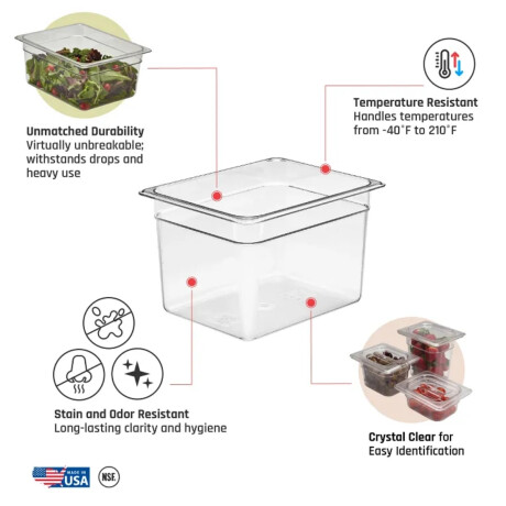 Cuba de Policarbonato GN 1/2 20 cm Cuba de Policarbonato GN 1/2 20 cm