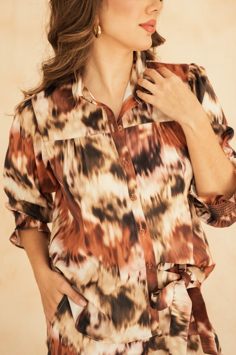 CAMISA EMILY BROWNISH-GREEN BATIK CAMISA EMILY BROWNISH-GREEN BATIK