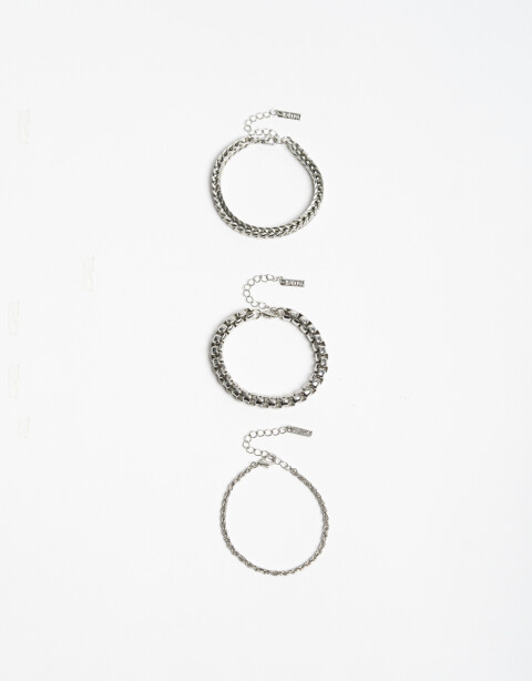 Pulseras Flexibles Sets Metal Set De Pulseras Flexibles - Plateado Rodio