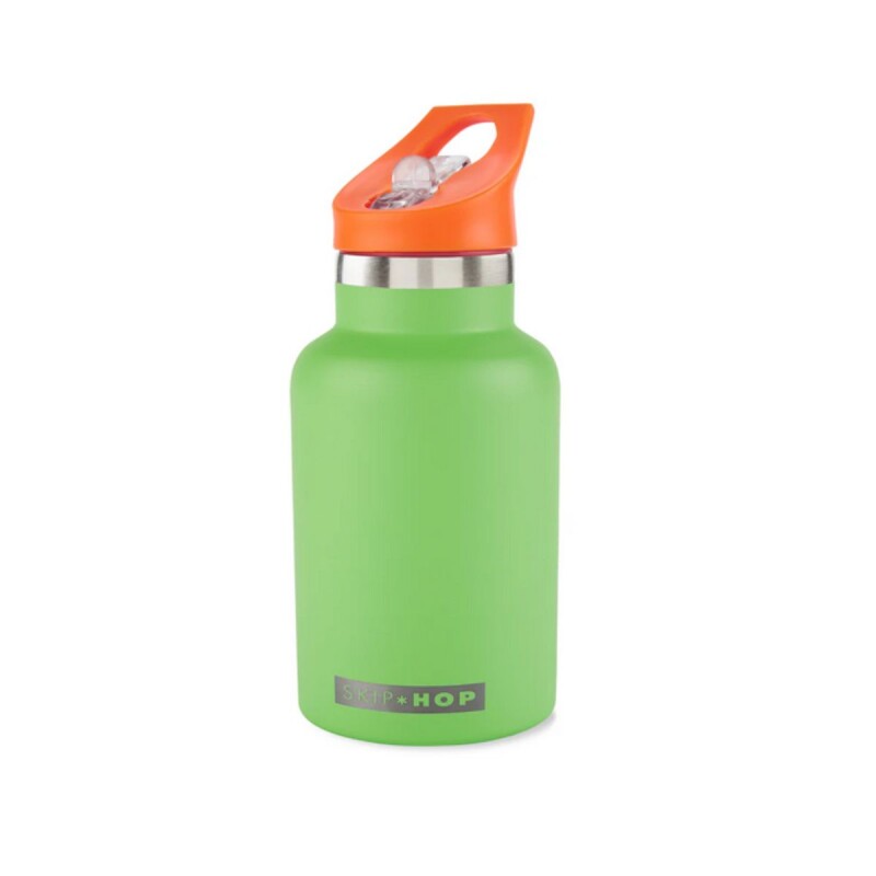 Botella infantil de acero inoxidable con stickers Verde