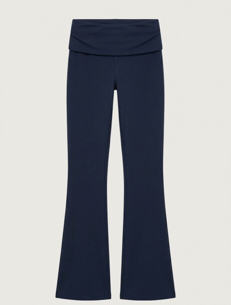 PANTALONES ACAMPANADOS CON CINTURA ELÁSTICA AZUL