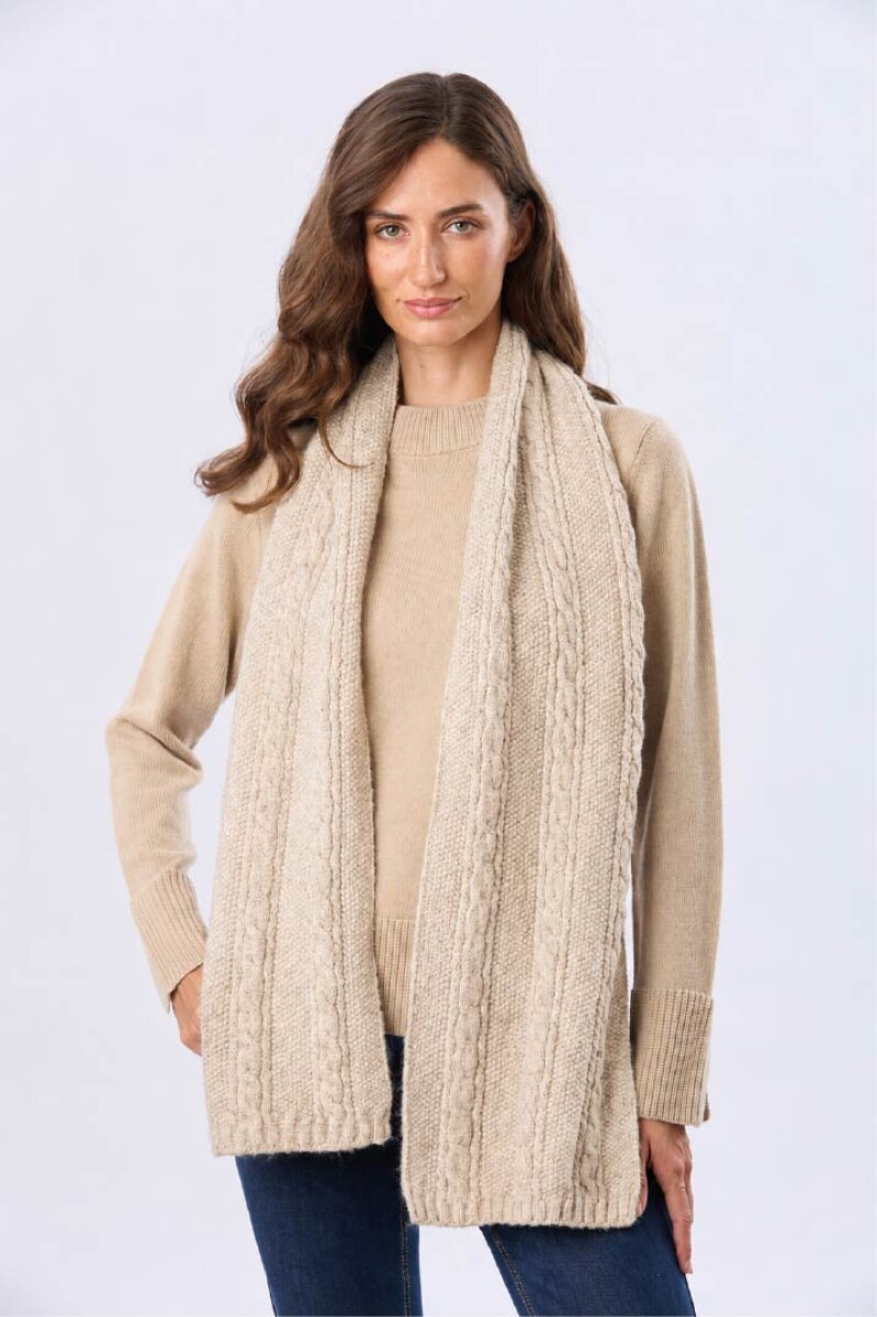 BUFANDA TEJIDA - Beige 