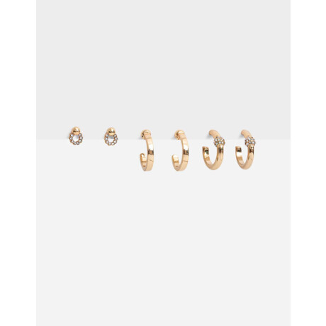 Set De Aros Bañado En Oro Dorado