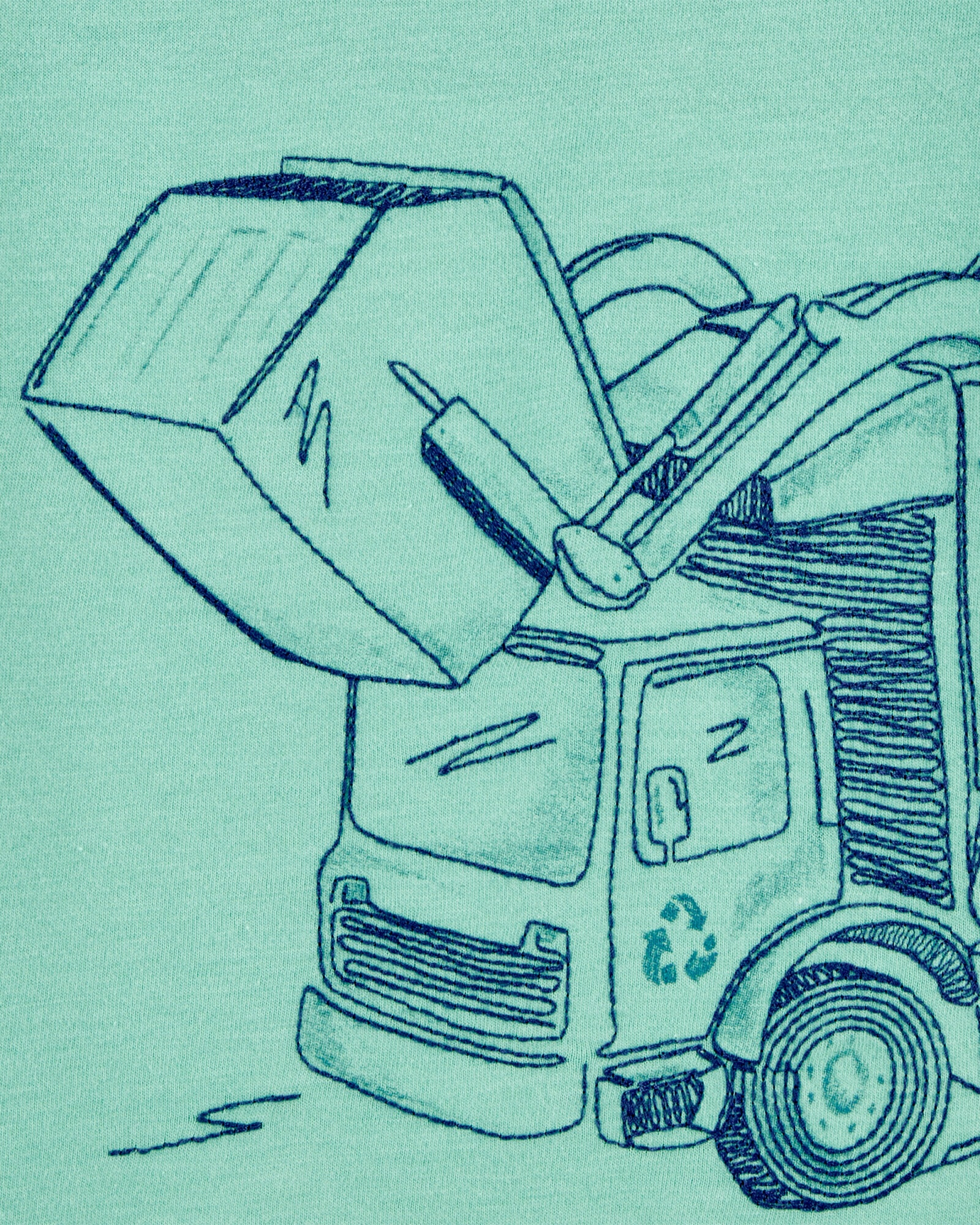 Remera de algodón, manga corta, estampa reciclador Sin color