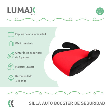 Booster Alzador de Seguridad Lumax Kids para Auto Rojo