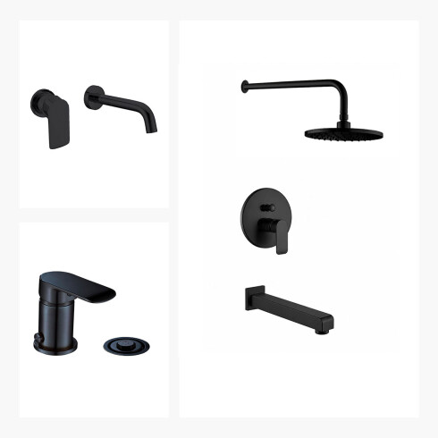 JUEGO DE GRIFERIA DUCHA EMBUTIDA LAVATORIO DE PARED Y BIDET 000