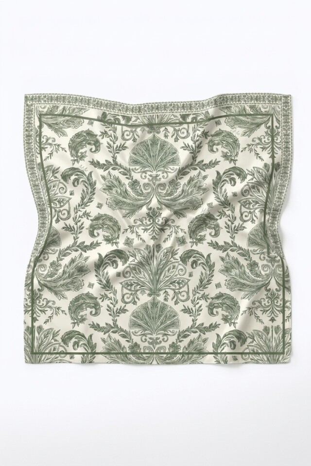 Pañuelo estampa Boho verde oliva