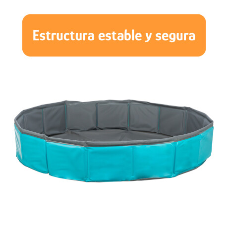 Piscina Plegable Multiuso 160x30cm PVC Estable y Segura Celeste