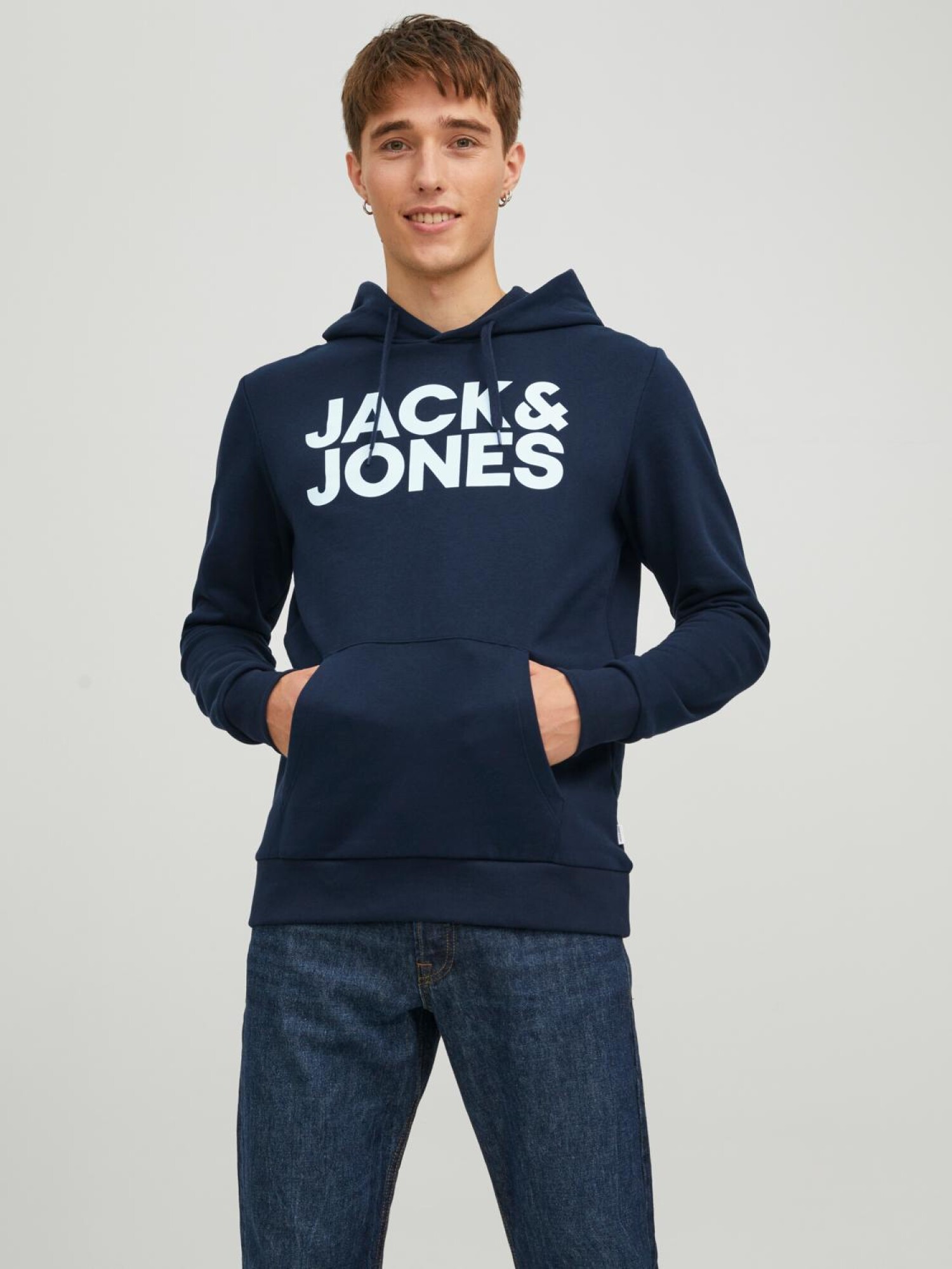 Sudadera con capucha en talla grande Jack & Jones JJECORP LOGO SWEAT HOOD  Navy Blazer 