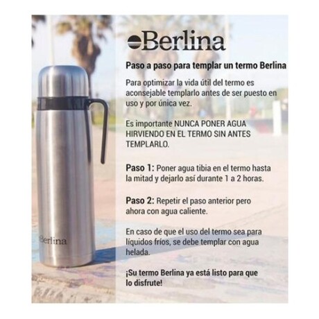 Termo bala Berlina 1 litro con base antideslizante Azul