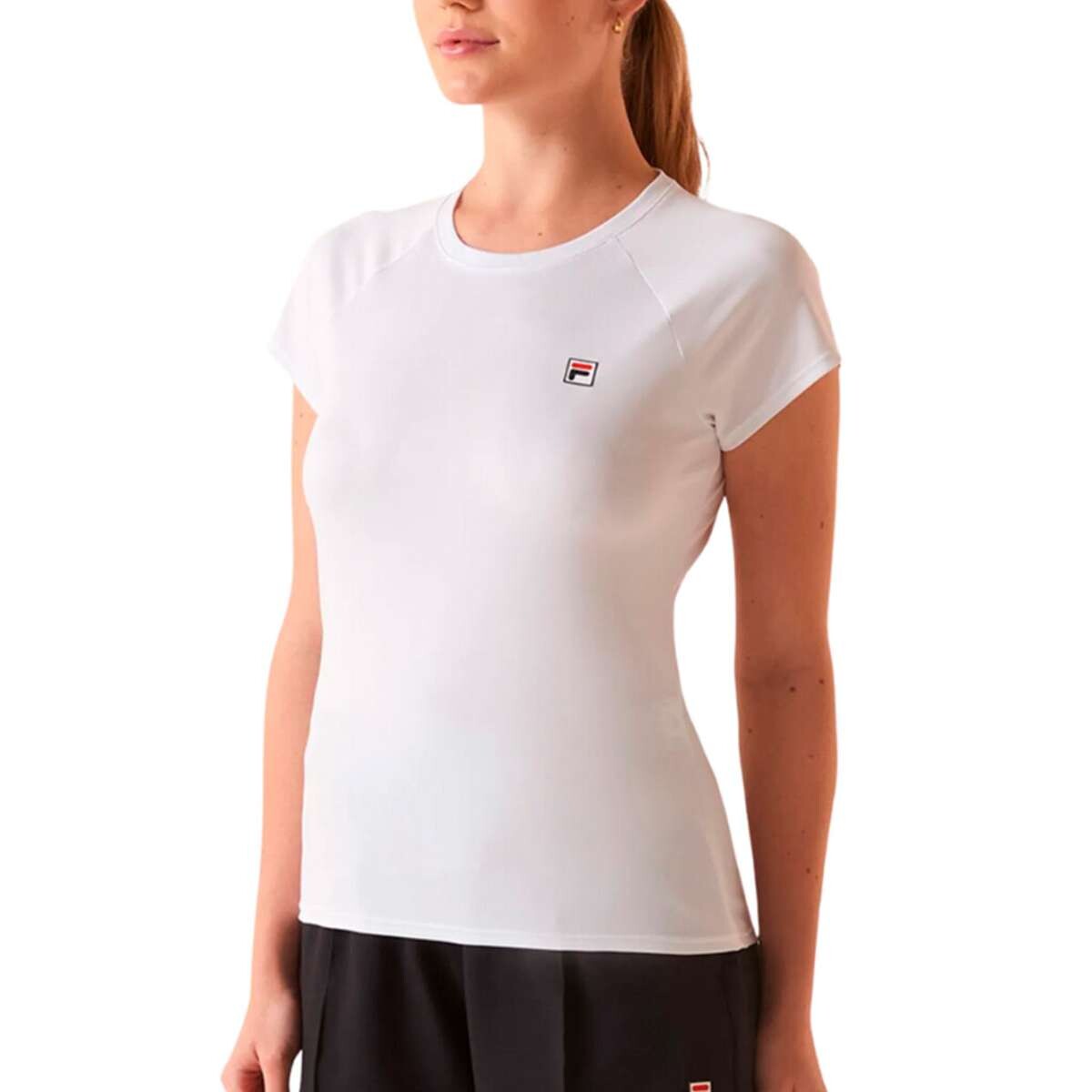 Fila Basic Remera Manga Corta De Tenis Para Mujer - Blanco 
