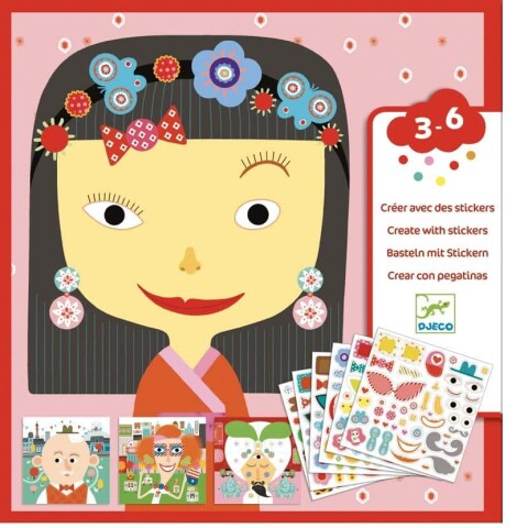 DJSTIC Set X4 Laminas Para Jugar Con Stickers 3-6 Años Djeco - Niña