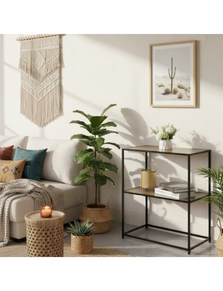 CONSOLA 2 NIVELES 62.5X30X75.5CM MADERA Y METAL CONSOLA 2 NIVELES 62.5X30X75.5CM MADERA Y METAL