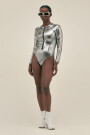LONG SLEEVE ONE PIECE Silver