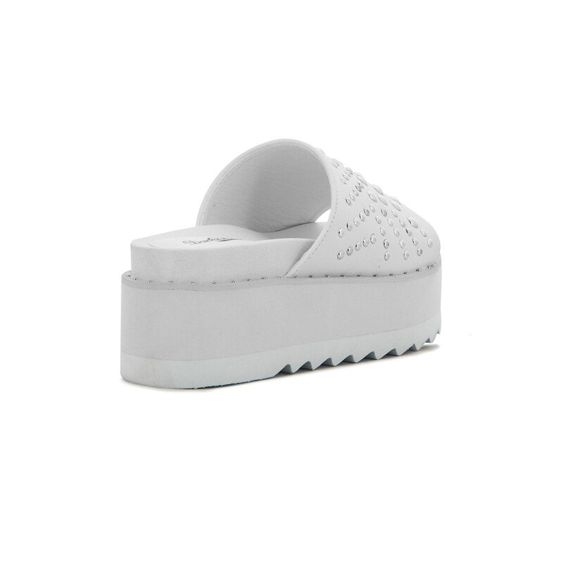 Sandalias Mujer Darkness Plataforma Y Tachas Blanco