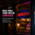 Cartel Luminoso Led Abierto 220 Volt Local Comercial Super Descentrado