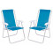 Set X 2 Sillas Altas Conforto Sannet Aluminio CELESTE