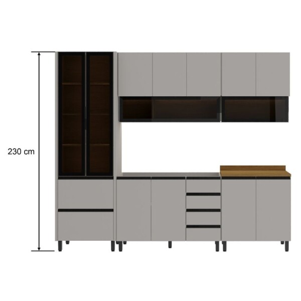 COCINA MODULADA 2.70 MT CON LUZ - ALMA COCINA MODULADA 2.70 MT CON LUZ - ALMA