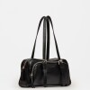 Cartera al hombro Lagoon en efecto cuero liso Negro