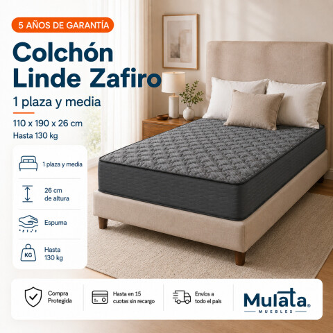 Colchón Linde Zafiro 1 Plaza y Media Colchón Linde Zafiro 1 Plaza y Media