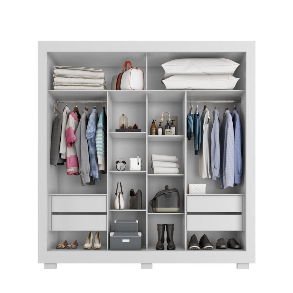 Ropero 2 Puertas Corredizas - Titanium Blanco